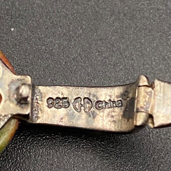 Natural Unakite Jasper Stone 925 Ster Silver Pendant Floral Enhancer Filigree - Picture 7 of 9